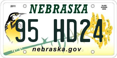 NE license plate 95HD24