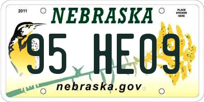 NE license plate 95HE09