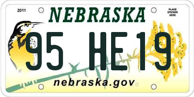 NE license plate 95HE19