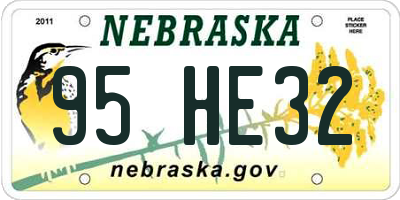 NE license plate 95HE32