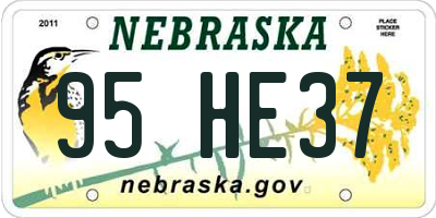 NE license plate 95HE37