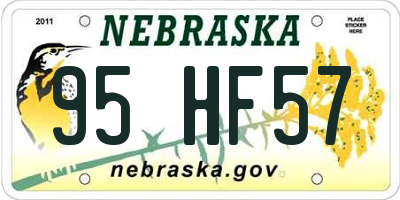 NE license plate 95HF57