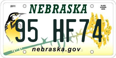 NE license plate 95HF74
