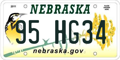 NE license plate 95HG34