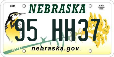 NE license plate 95HH37