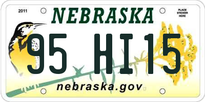 NE license plate 95HI15