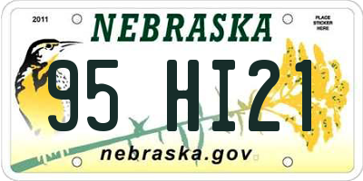 NE license plate 95HI21