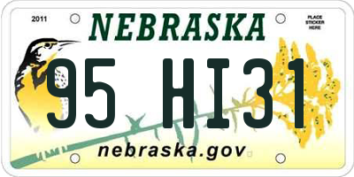 NE license plate 95HI31
