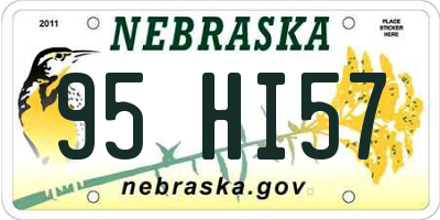 NE license plate 95HI57