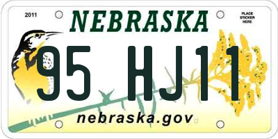 NE license plate 95HJ11
