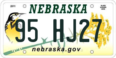 NE license plate 95HJ27