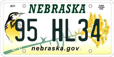 NE license plate 95HL34