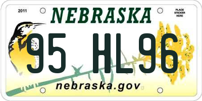 NE license plate 95HL96