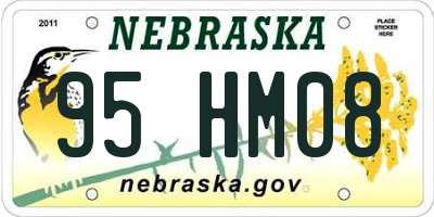 NE license plate 95HM08