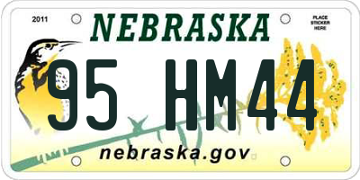 NE license plate 95HM44