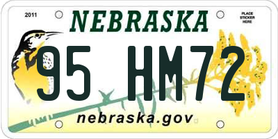 NE license plate 95HM72