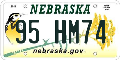 NE license plate 95HM74