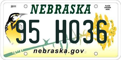 NE license plate 95HO36