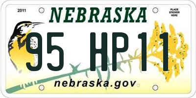 NE license plate 95HP11