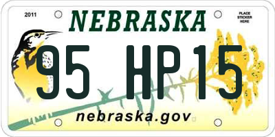 NE license plate 95HP15