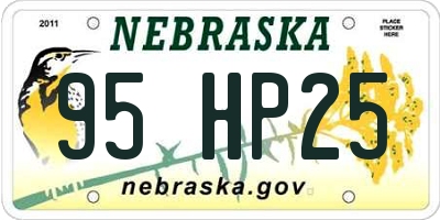 NE license plate 95HP25