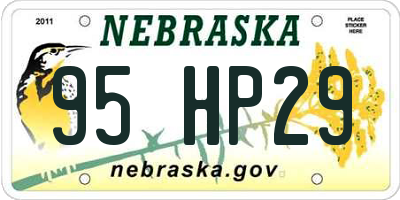 NE license plate 95HP29