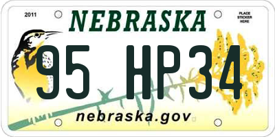 NE license plate 95HP34