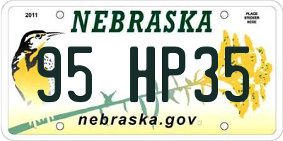 NE license plate 95HP35