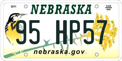 NE license plate 95HP57