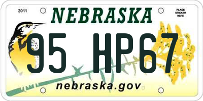 NE license plate 95HP67