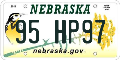 NE license plate 95HP97