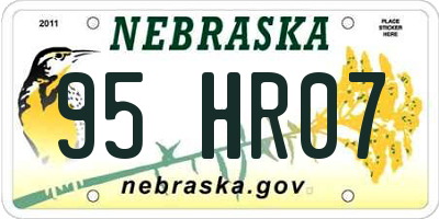 NE license plate 95HR07