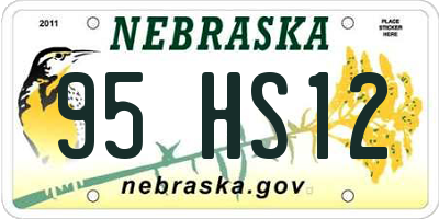 NE license plate 95HS12
