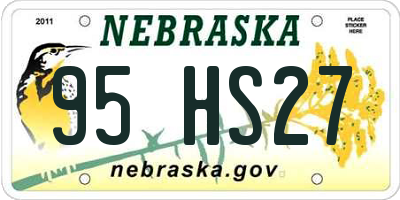 NE license plate 95HS27