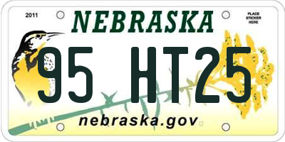 NE license plate 95HT25