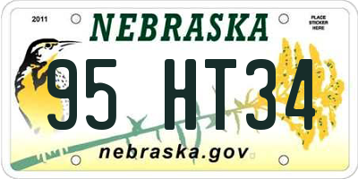 NE license plate 95HT34