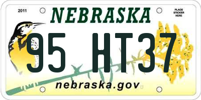 NE license plate 95HT37