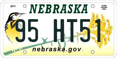 NE license plate 95HT51