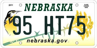 NE license plate 95HT75