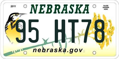 NE license plate 95HT78