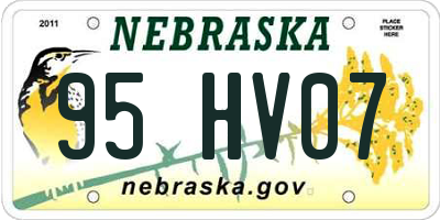 NE license plate 95HV07