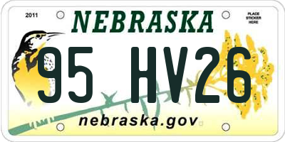 NE license plate 95HV26