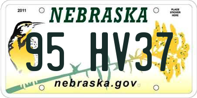 NE license plate 95HV37