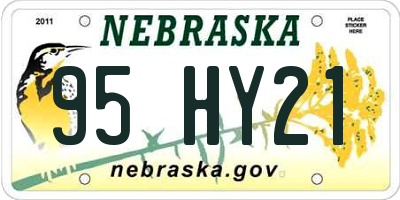 NE license plate 95HY21