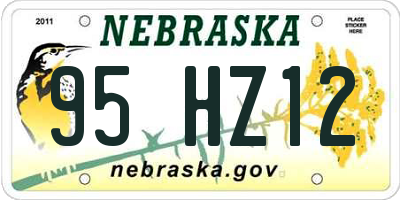 NE license plate 95HZ12