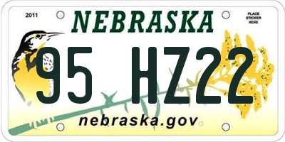 NE license plate 95HZ22
