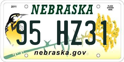 NE license plate 95HZ31