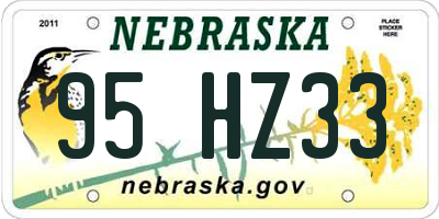 NE license plate 95HZ33