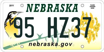 NE license plate 95HZ37