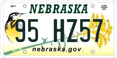 NE license plate 95HZ57
